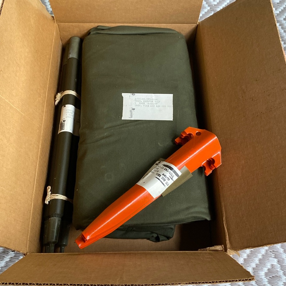 Vintage Military Half Pup Tent ⛺️ New In Box - 1970’s